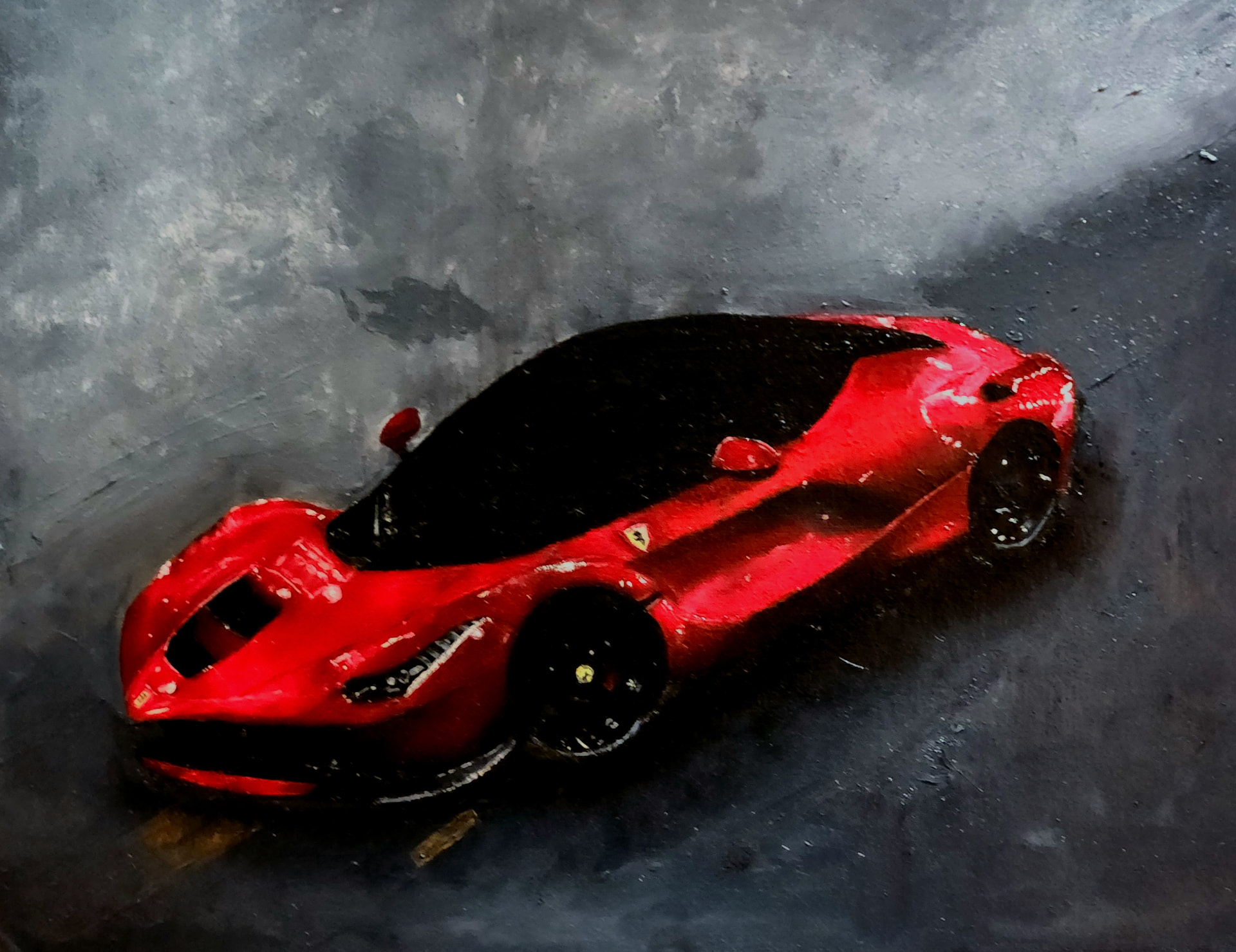 Ferrari LaFerrari — Rosso Corsa, Oil on Canvas